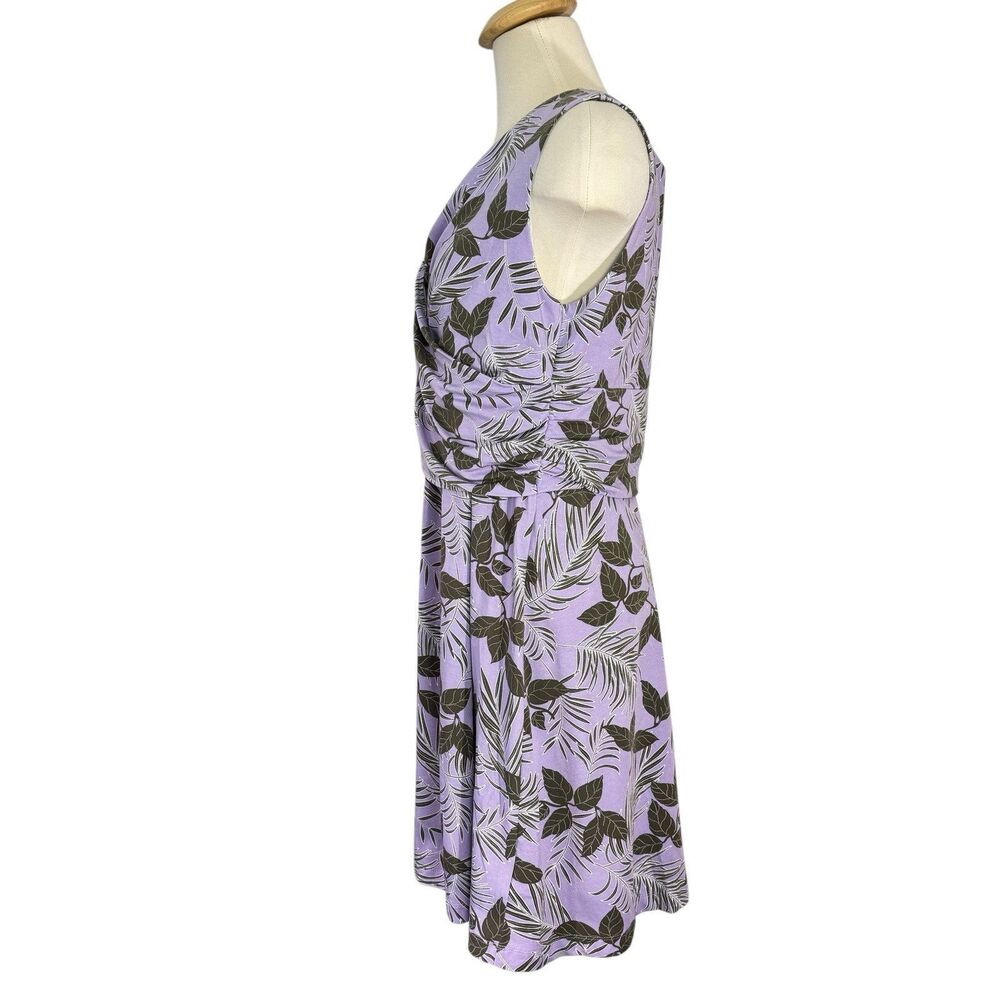 Lands End Dress Womens Size XL Petite Surplice Purple Faux Wrap Sleeveless - Picture 3 of 14